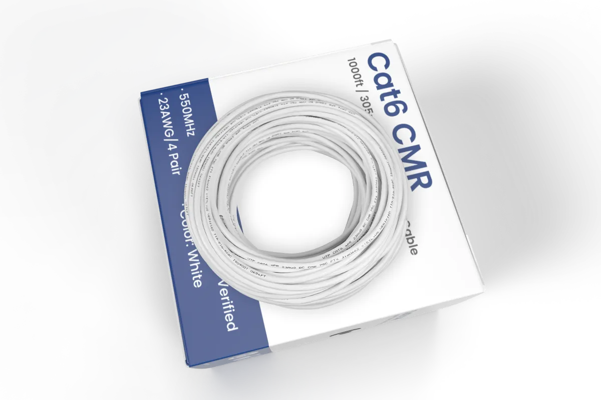 1,000ft Bulk Cat6 UTP Ethernet Cable, 23AWG CMR/FT4 for IP connectivity (FREE Shipping)