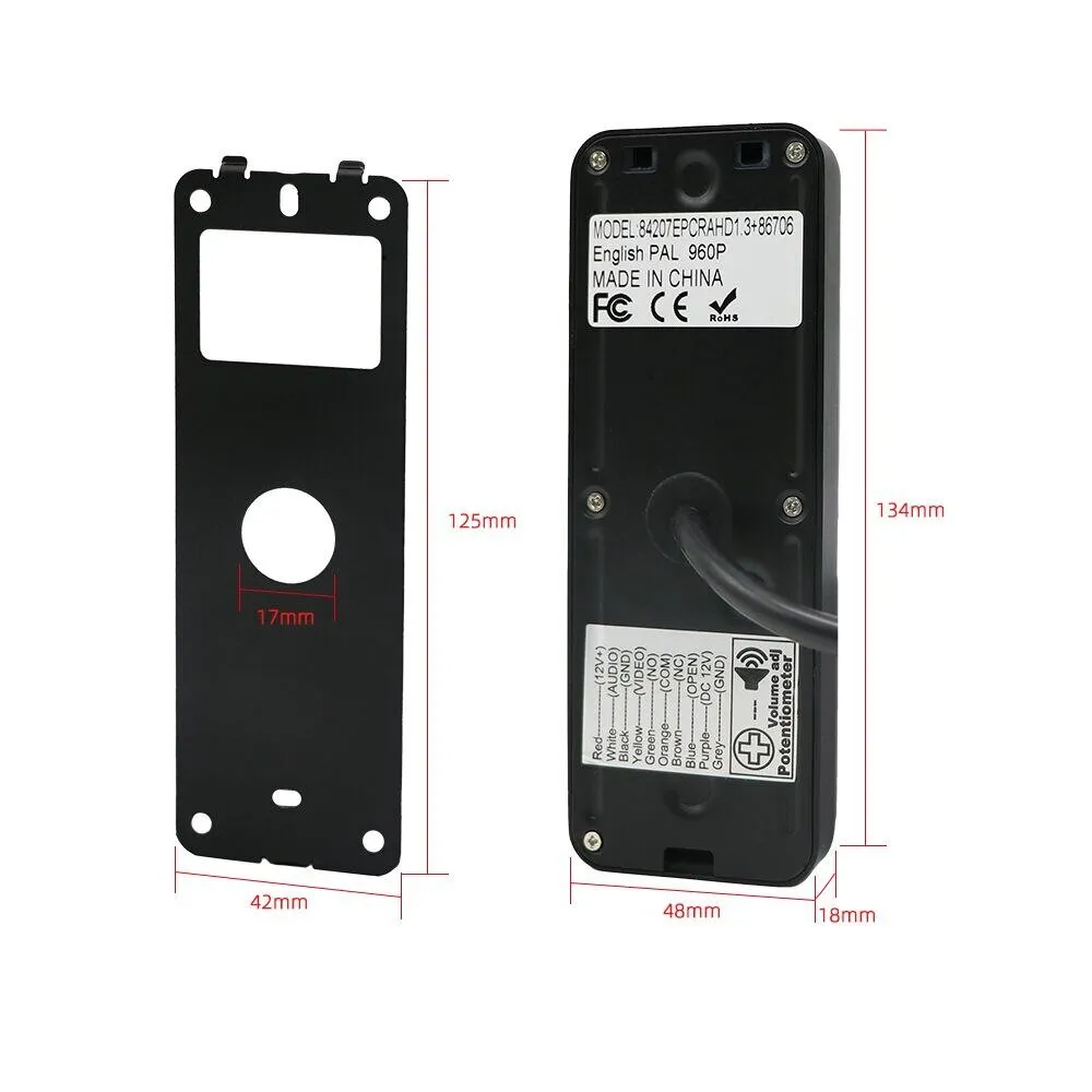 1080P Outdoor Camera with Night Vision Password Unlock RFID Cards Unlock and Waterproof Concected with Monitor