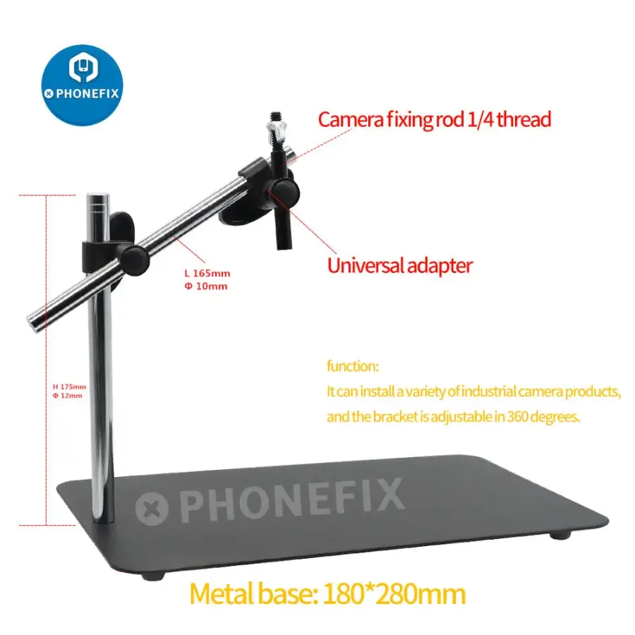 13MP Industrial Camera 130X Lens 40 LED Light Super Clamp Microscope Set