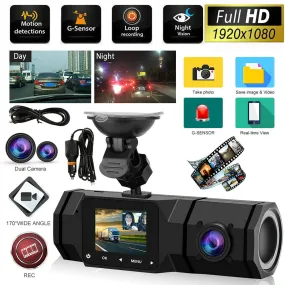 1.5-inch Car Dash Cam Dual Camera 1080p Starlight Night Vision