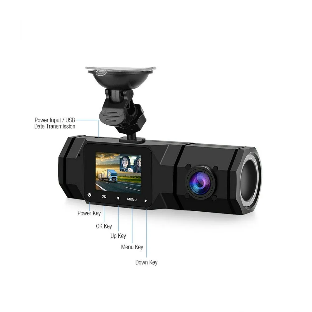 1.5-inch Car Dash Cam Dual Camera 1080p Starlight Night Vision