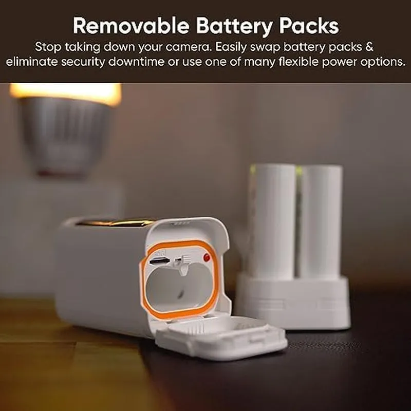2K HDR Rechargeable Battery Outdoor/Indoor Security Camera, Color Night Vision, Integrated Spotlight & Siren, Wire Free, 2-Way Audio - White, 1-Pack