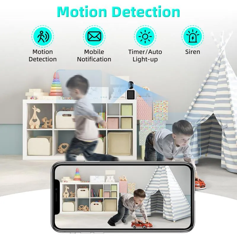 2K Video Call Security Camera Indoor, Nanny Monitor Pet Camera,Two-Way Video,One-Touch Phone Call,360-Degree View Wifi Camera for Home Security, Motion Tracking, IR Night Vision
