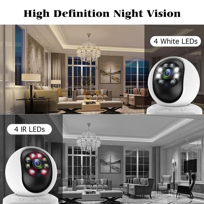 2K Video Call Security Camera Indoor, Nanny Monitor Pet Camera,Two-Way Video,One-Touch Phone Call,360-Degree View Wifi Camera for Home Security, Motion Tracking, IR Night Vision