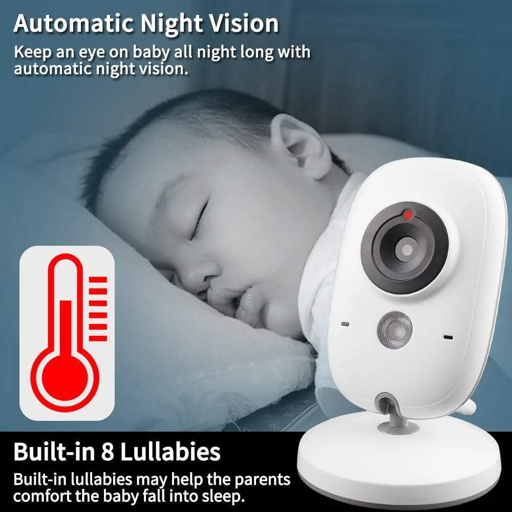 3.2" Wireless Video Baby Monitor Temperature Monitoring