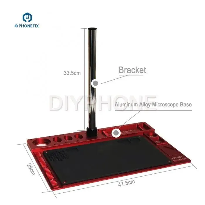 3.5X-90X Trinocular Microscope with aluminum alloy Soldering Pad