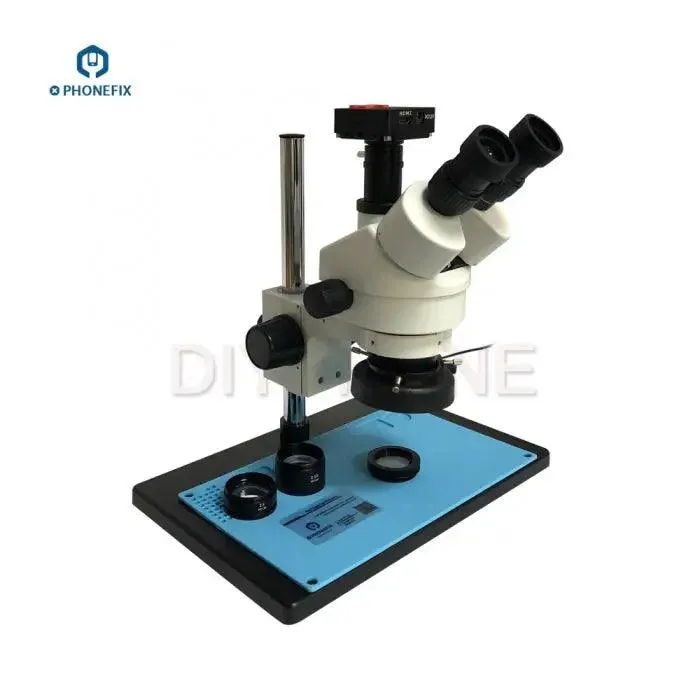 3.5X-90X Trinocular Microscope with aluminum alloy Soldering Pad