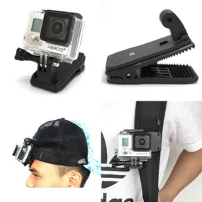 360' Rotary Backpack Hat Rec-Mounts Clip Fast Clamp Mount for GoPro Hero 2 3 3 