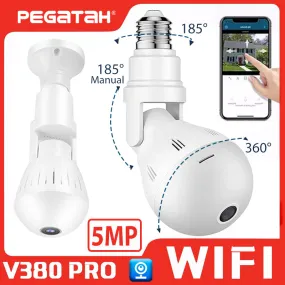 360 Wifi Panorama Camera Lamp 3MP Panoramisch Night Vision Two Way Audio Home Security Video Surveillance Fisheye Lamp Wifi Camera