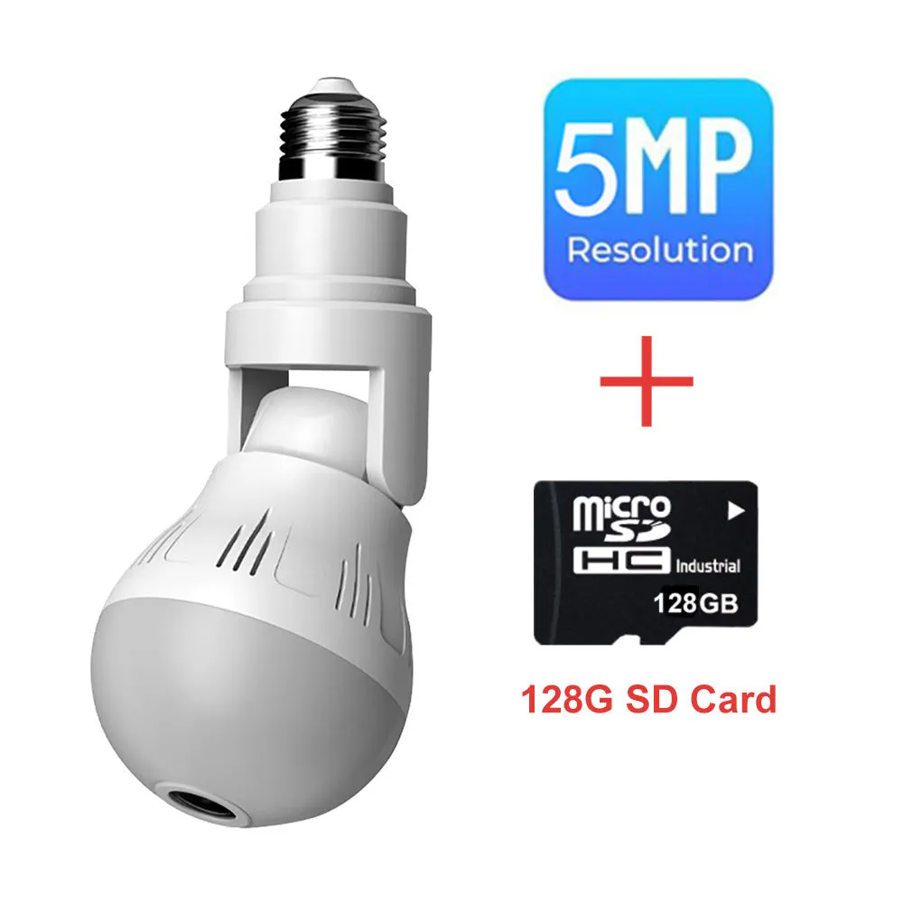 360 Wifi Panorama Camera Lamp 3MP Panoramisch Night Vision Two Way Audio Home Security Video Surveillance Fisheye Lamp Wifi Camera