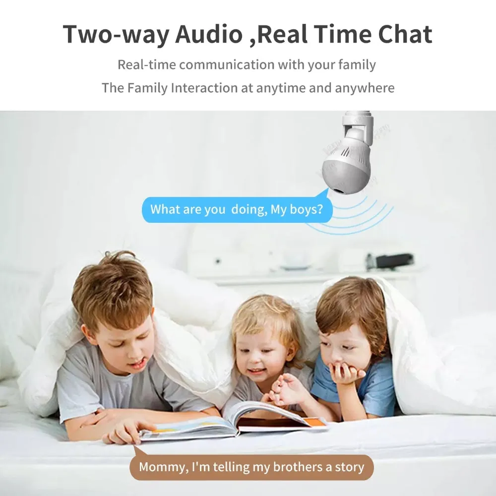 360 Wifi Panorama Camera Lamp 3MP Panoramisch Night Vision Two Way Audio Home Security Video Surveillance Fisheye Lamp Wifi Camera