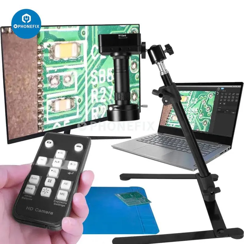 38MP Digital Industrial Camera HDMI USB Microscope Stand CPU Repair