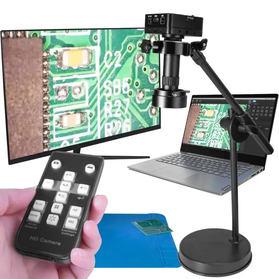 High-Resolution 38MP HDMI 1080P USB Industrial Microscope for SMD Soldering