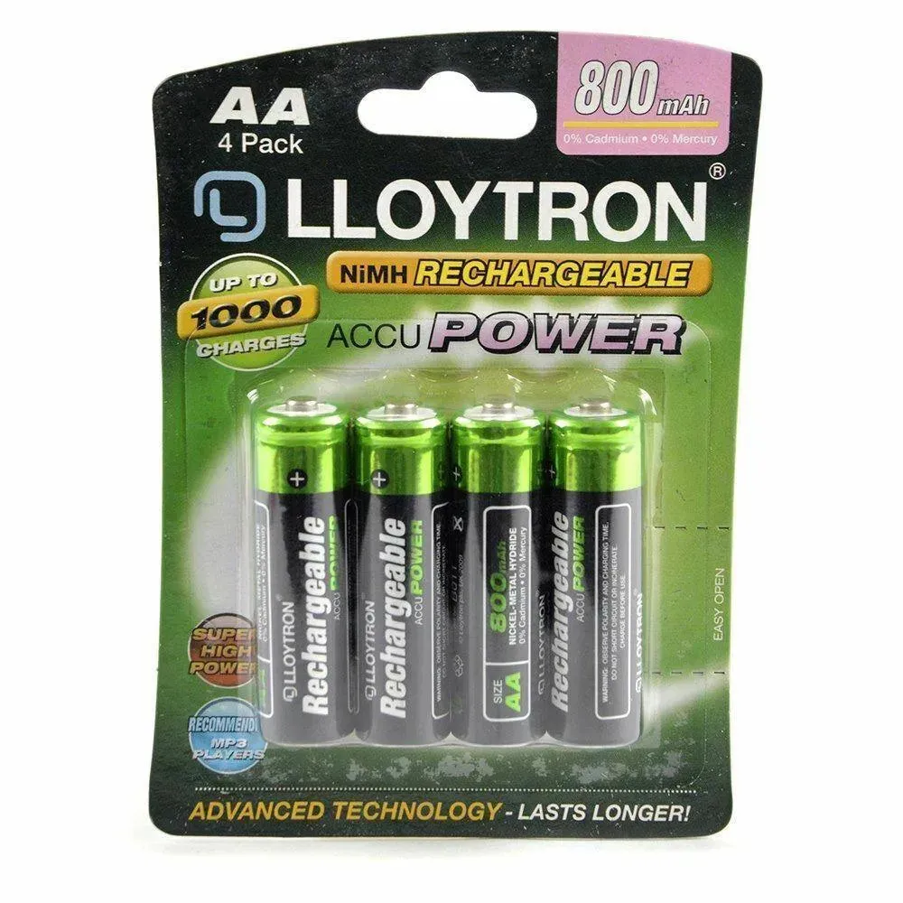 4 Pack Of Aa Solar Lights Camera Torch Rechargeable Batteries