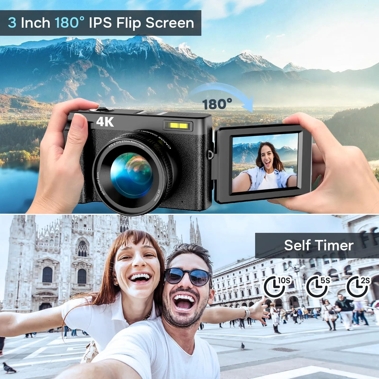 4K Digital Camera for Photography Autofocus, Upgraded 48MP Vlogging.