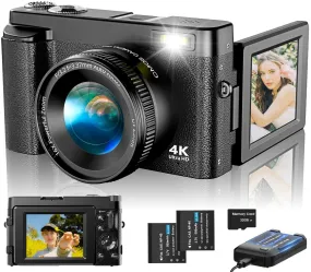 4K Digital Camera for Photography Autofocus, Upgraded 48MP Vlogging.