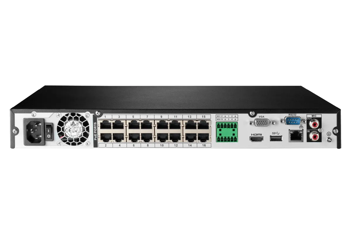 4K Ultra HD 16-Channel Fusion NVR System with 8 Outdoor 4K (8MP) IP Cameras