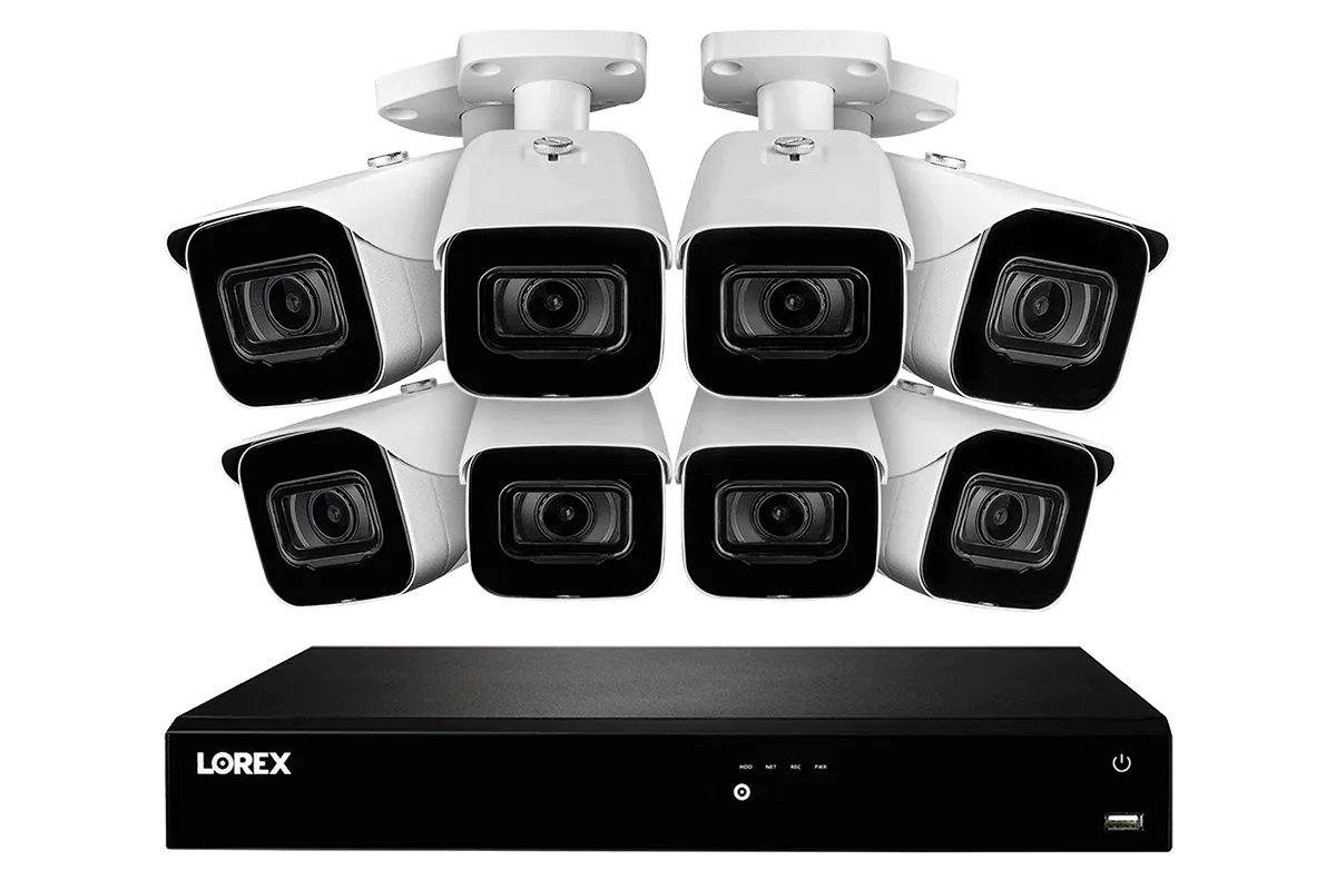 4K Ultra HD 16-Channel Fusion NVR System with 8 Outdoor 4K (8MP) IP Cameras