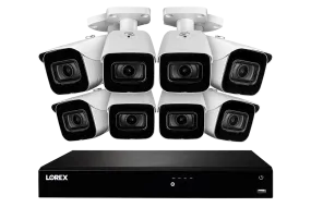 4K Ultra HD 16-Channel Fusion NVR System with 8 Outdoor 4K (8MP) IP Cameras