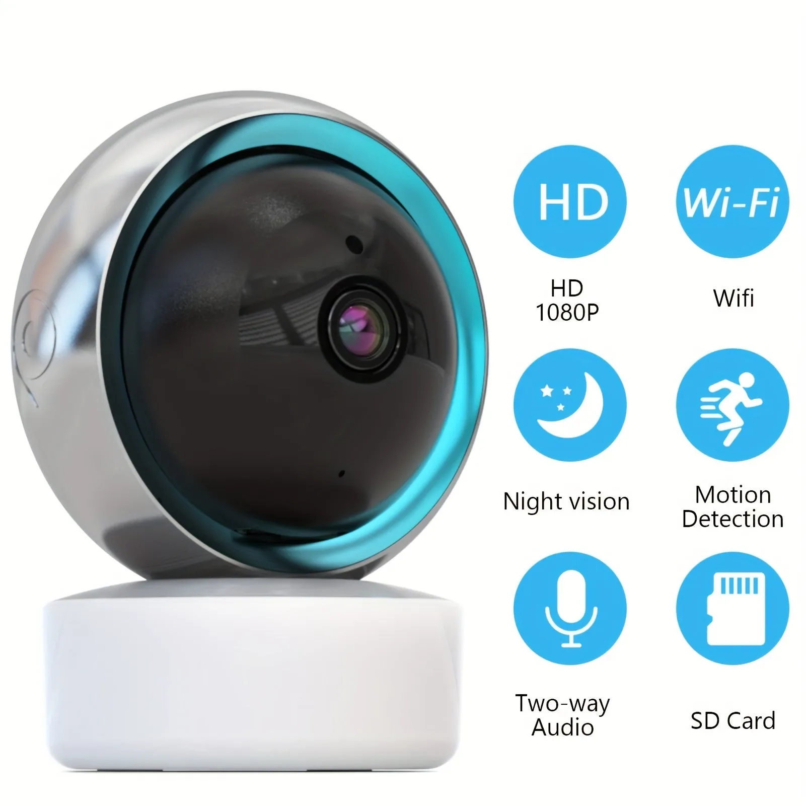 5G Smart Wireless WiFi Home Camera - 360° Rotation, HD Infrared Night Vision, Two-way Voice Intercom & Mobile Phone Remote Control