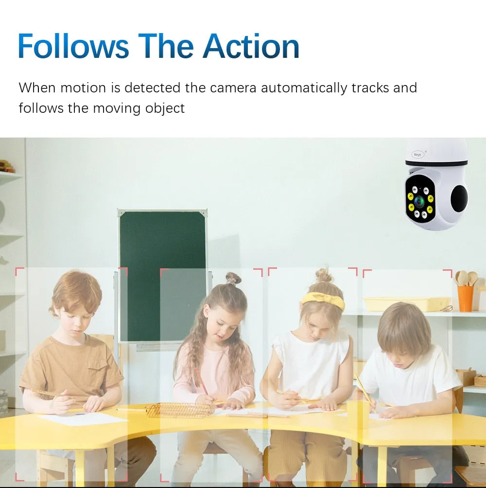 8MP 4K WiFi Panoramic Light Bulb Camera with 360-Degree View for Home Surveillance and Security