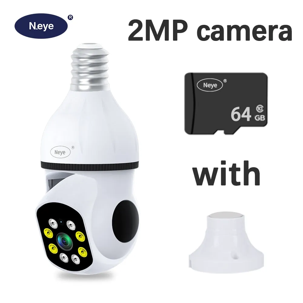 8MP 4K WiFi Panoramic Light Bulb Camera with 360-Degree View for Home Surveillance and Security