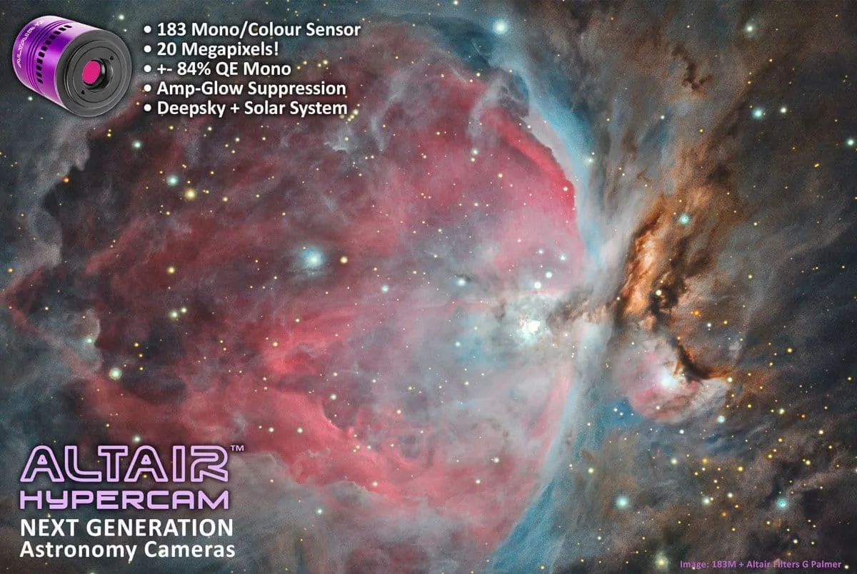 Altair Hypercam 183M Mono CMOS Camera with 4GB DDR RAM - High-Performance Astrophotography Imaging Equipment