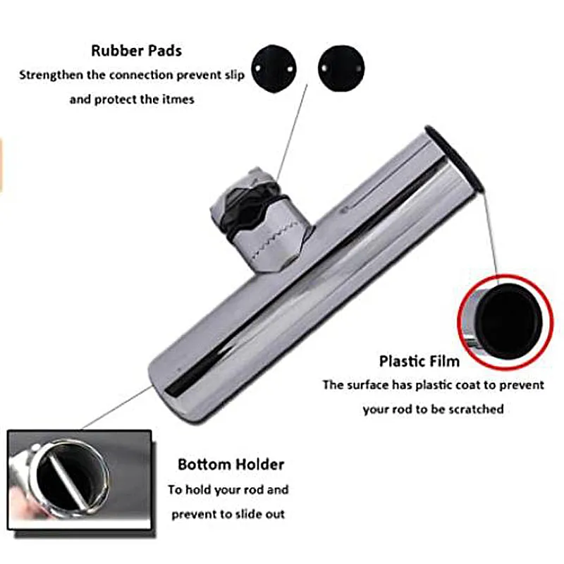 AMYSPORTS 2-4 PCS Rail Mount Rod/ Boat Clamp Holders