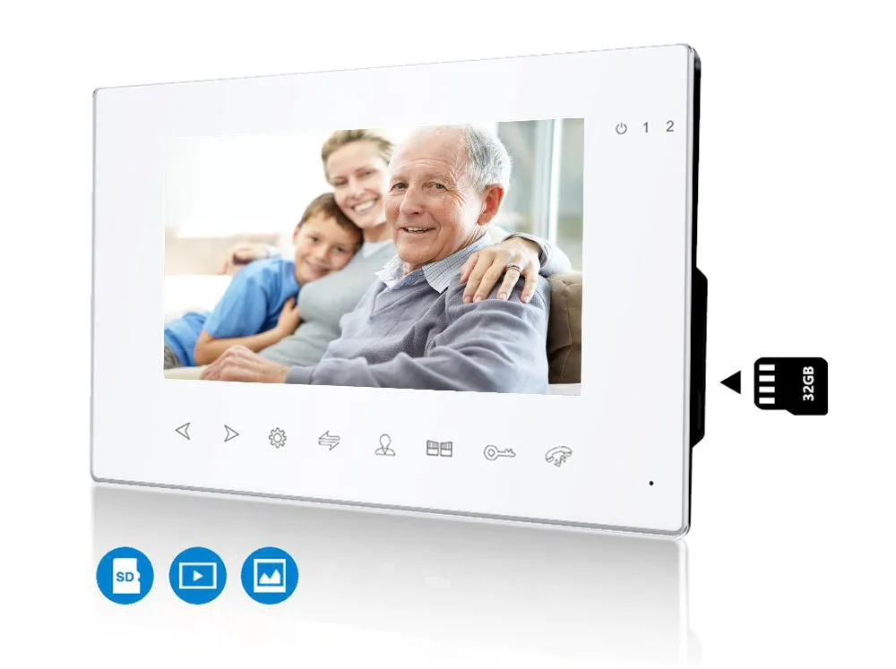 AnjieloSmart 7 inch Color Touch Button Screen Doorbell Night Vision Tuya Smart Remote View Home Security Video Intercom For Home Villa