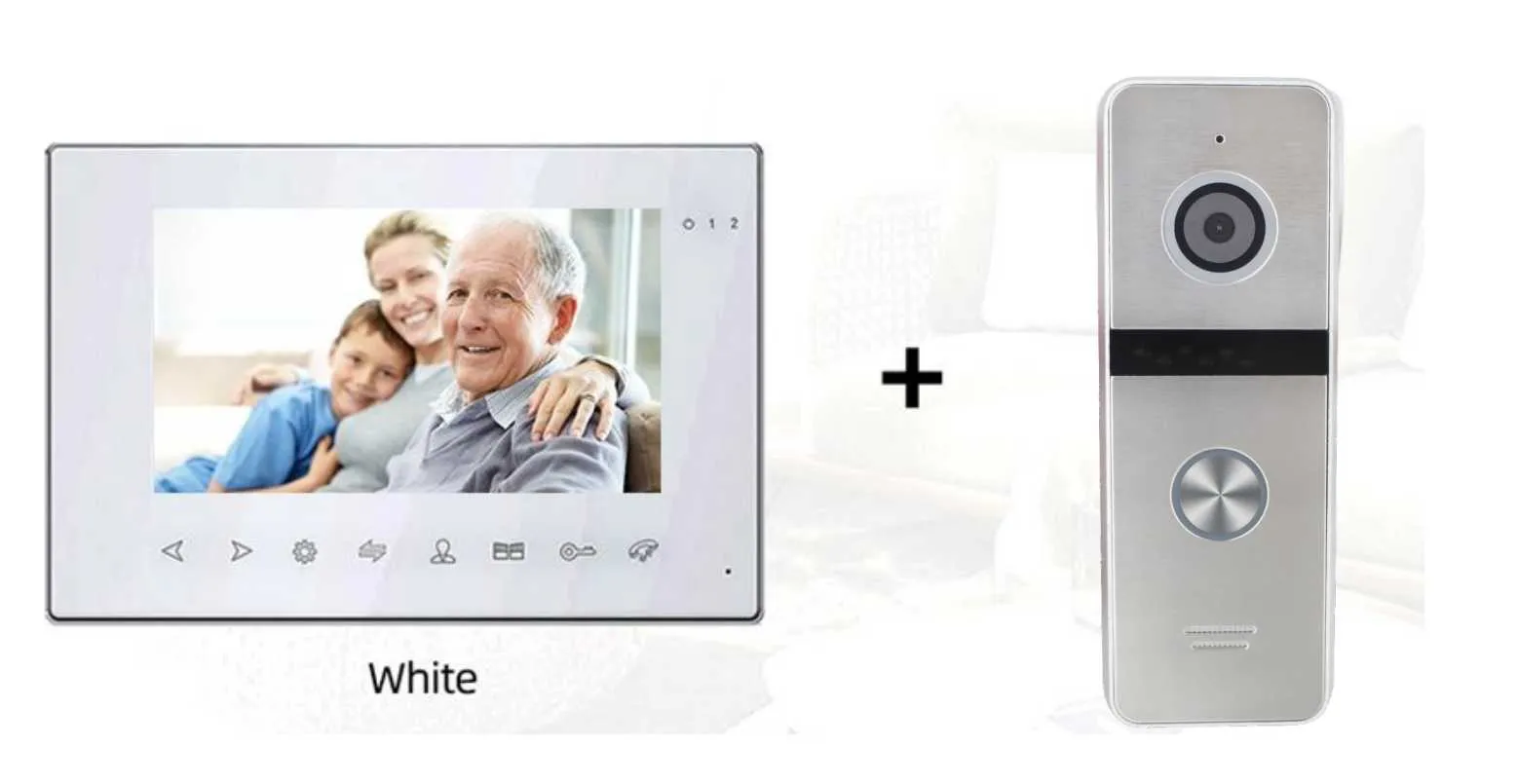 AnjieloSmart 7 inch Color Touch Button Screen Doorbell Night Vision Tuya Smart Remote View Home Security Video Intercom For Home Villa