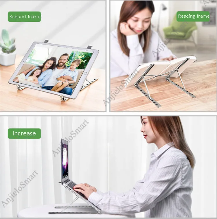 AnjieloSmart Adjustable Folding Tablet Bracket Mount Stand Holder Portable for Laptop iPad