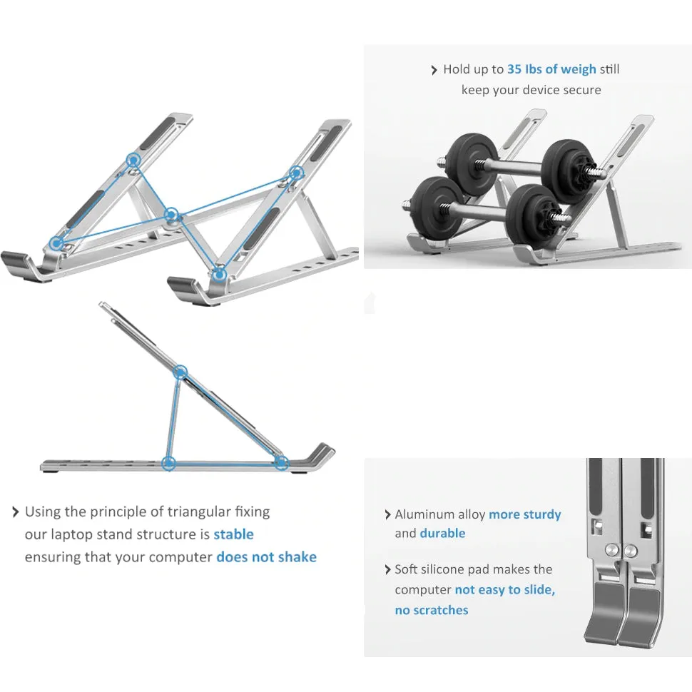 AnjieloSmart Adjustable Folding Tablet Bracket Mount Stand Holder Portable for Laptop iPad