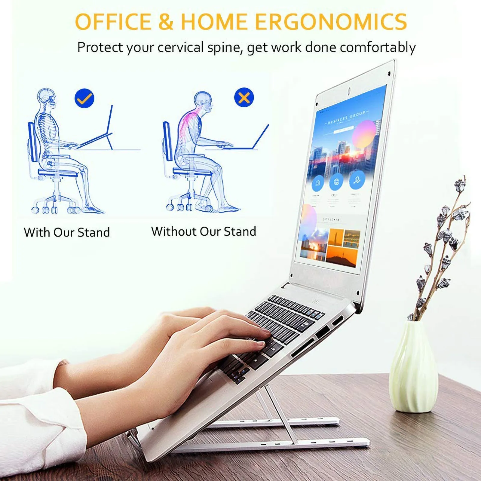 AnjieloSmart Adjustable Folding Tablet Bracket Mount Stand Holder Portable for Laptop iPad