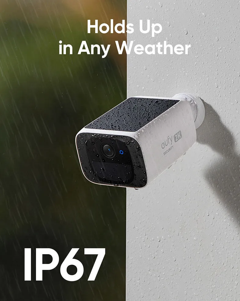 Anker T8134 SoloCam S220 Solar Security Camera Wireless Outdoor Camera Forever Power 2K Resolution Wireless 2.4 GHz Wi-Fi