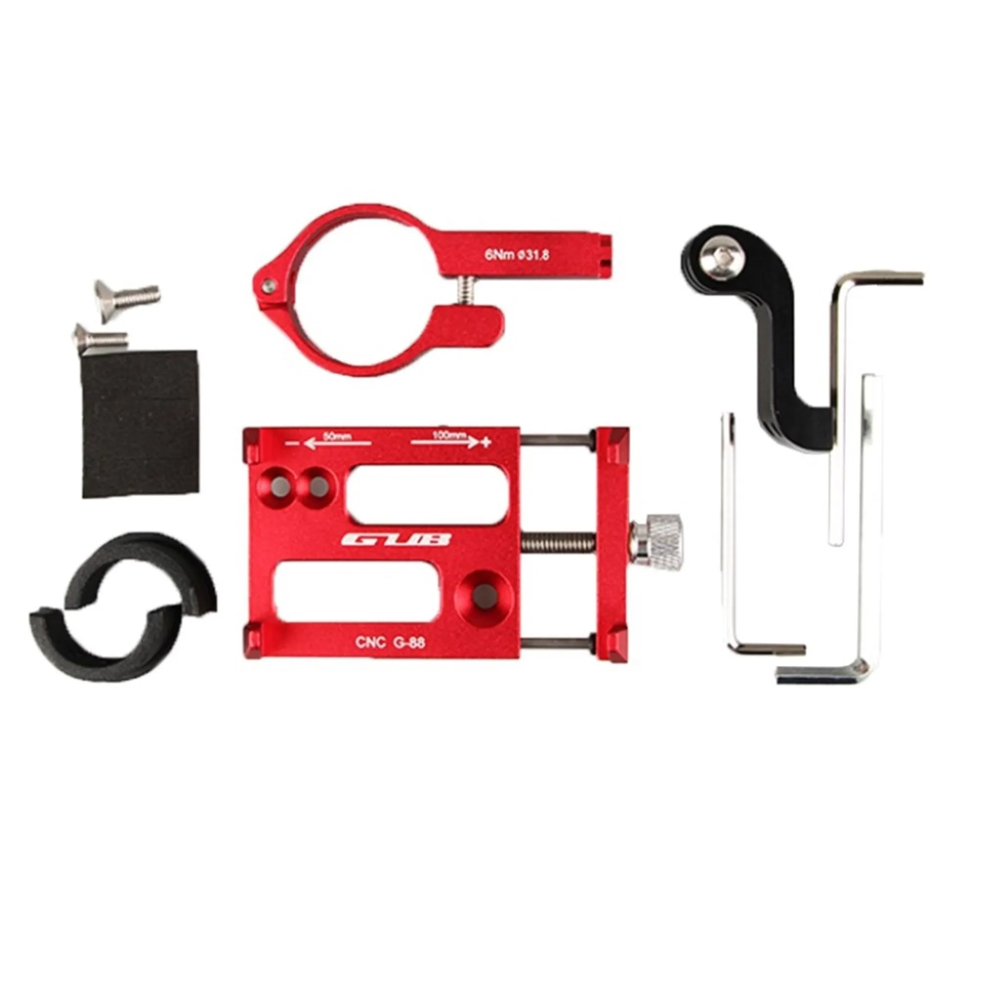 AT758 GUB-88 Universal aluminum bike handlebar mount - Red