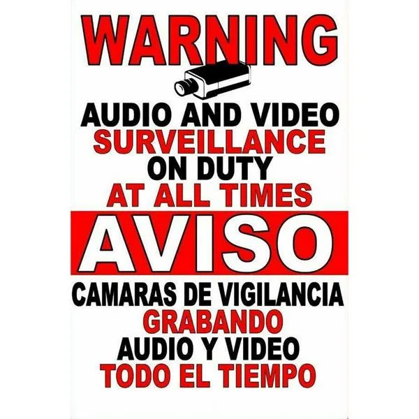 Audio & Video Surveillance CCTV Security Sign, Plastic