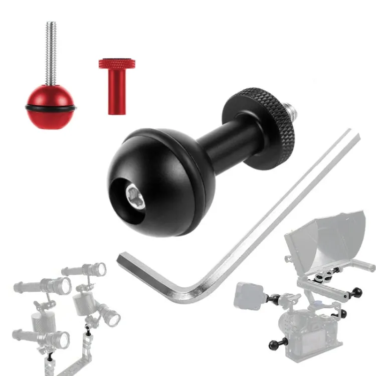 Ball Head Adapter Adjustable Screw Fixed Mount  Camera Underwater Diving Photography Lights Bracket(M5 Screw Black)