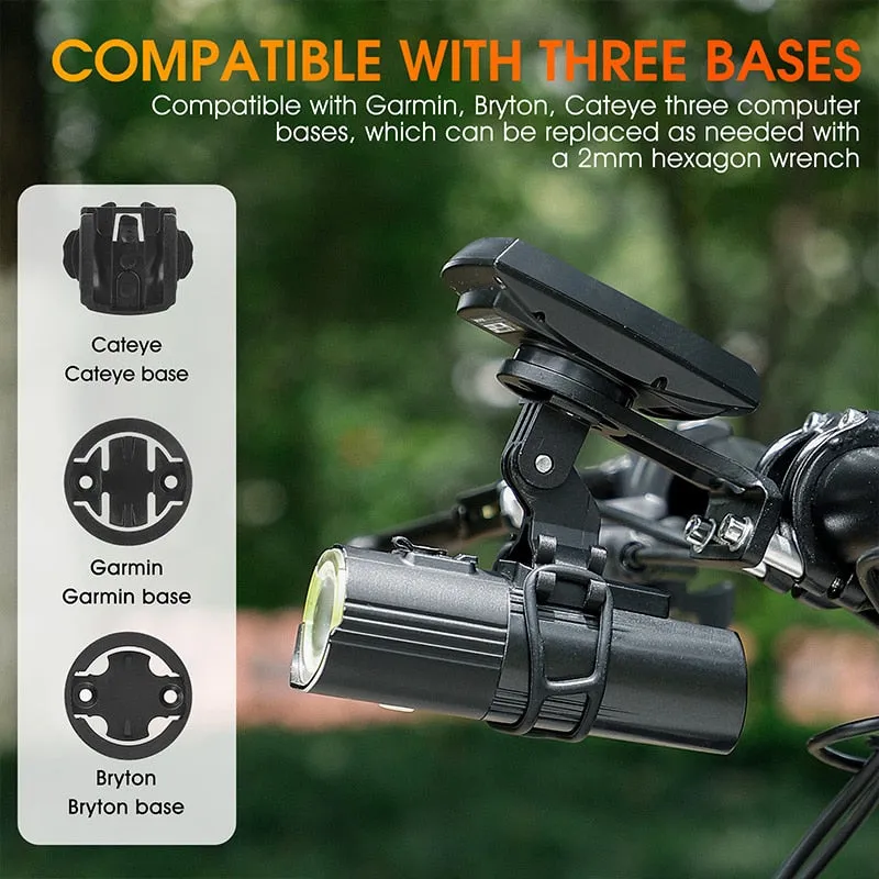 Bicycle Computer Lamp Holder Aluminum Alloy  MTB Mountain Road Bike Handlebar Light Mount Bracket for Garmin Cateye Bryton Gopro