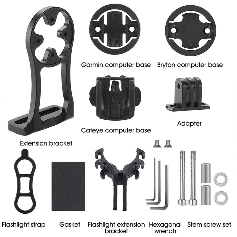 Bicycle Computer Lamp Holder Aluminum Alloy  MTB Mountain Road Bike Handlebar Light Mount Bracket for Garmin Cateye Bryton Gopro