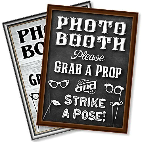 Bigtime Signs Photo Booth Props Sign, 2-Sided, Use for Any Wedding, Party or Event