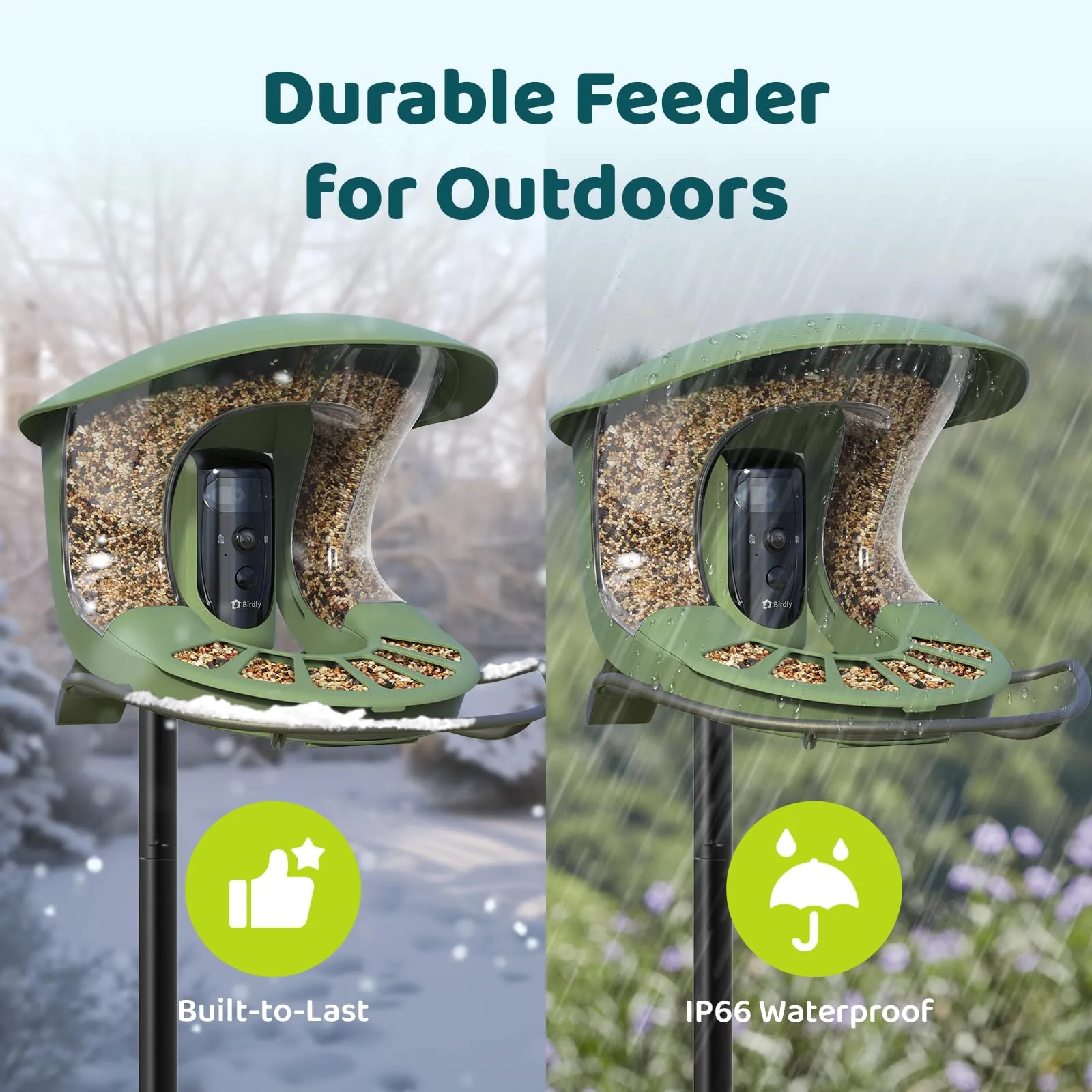 Birdfy 2 Smart Bird Feeder with Camera, Dual-Lens, Solar-Powered, Wireless Birdwatching, Permanent AI Identify 6000  Bird Species & Motion Detection, Gift Present