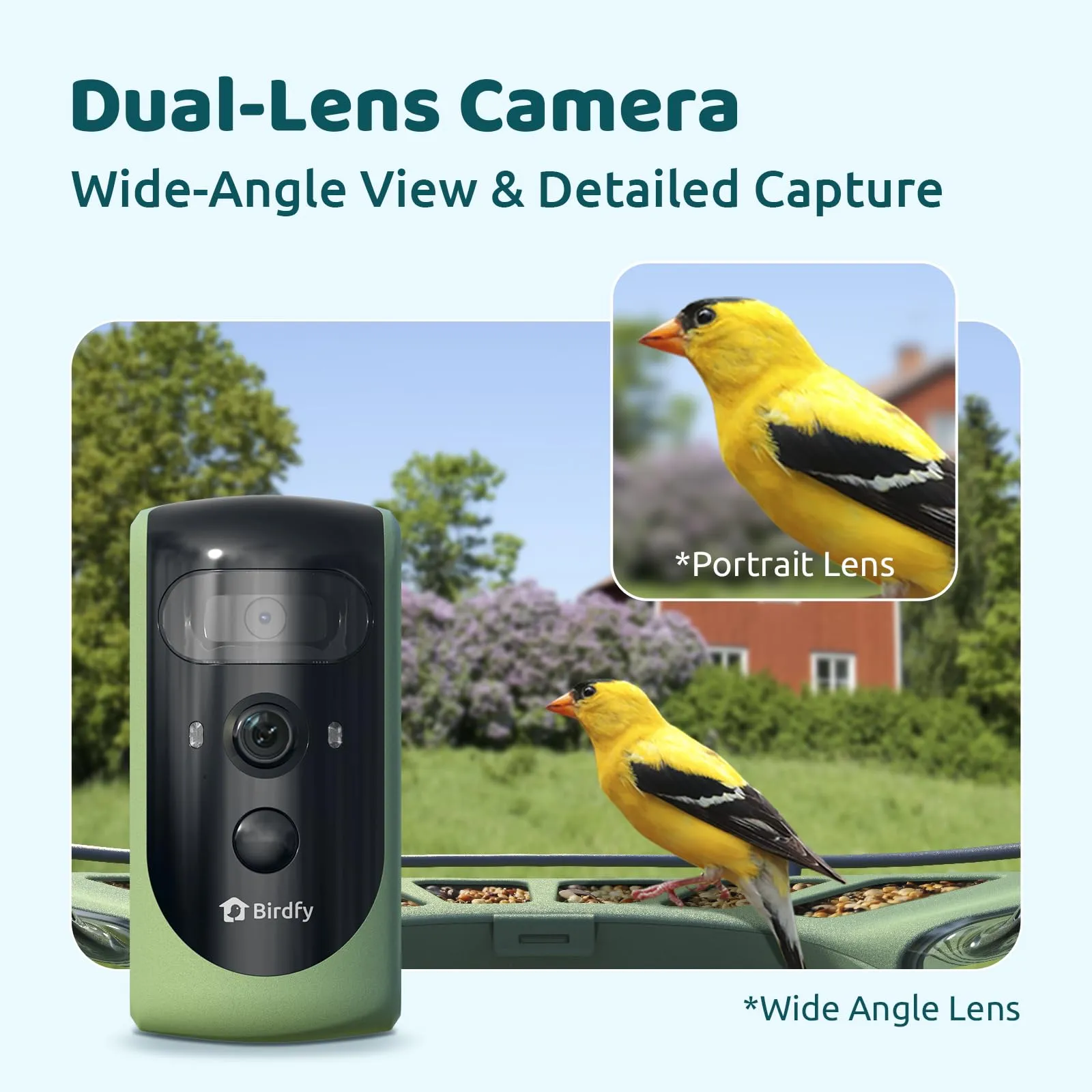 Birdfy 2 Smart Bird Feeder with Camera, Dual-Lens, Solar-Powered, Wireless Birdwatching, Permanent AI Identify 6000  Bird Species & Motion Detection, Gift Present