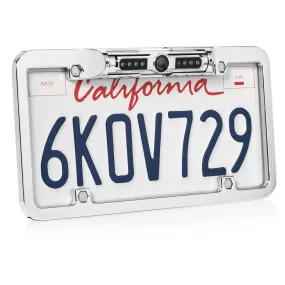 BOYO VTL200CIR - Full-Frame License Plate Backup Camera with Night Vision and Parking Lines (Chrome)