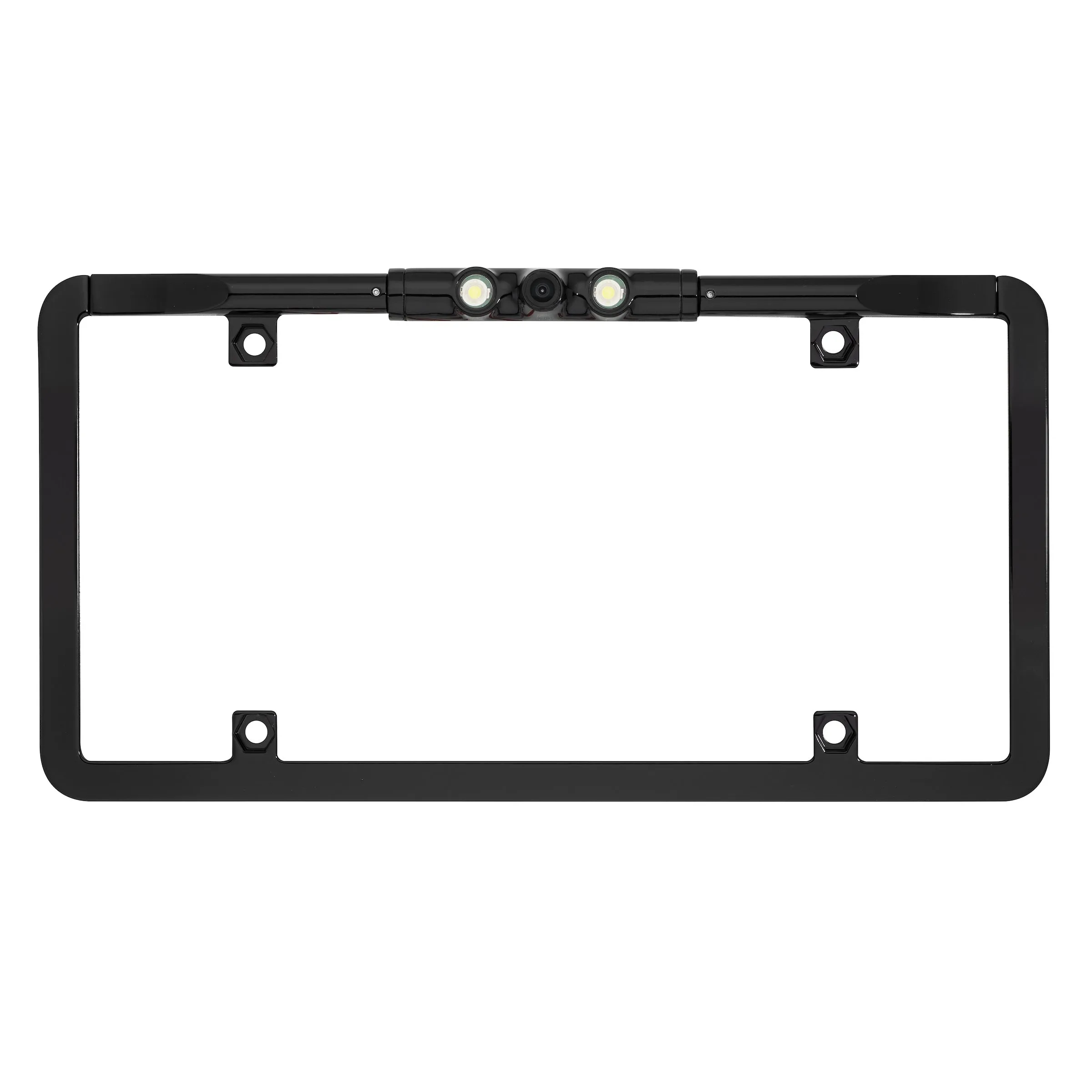 BOYO VTL375LTJ - Ultra Slim Full-Frame License Plate Backup Camera with Active Parking Lines and LED Lights (Black)