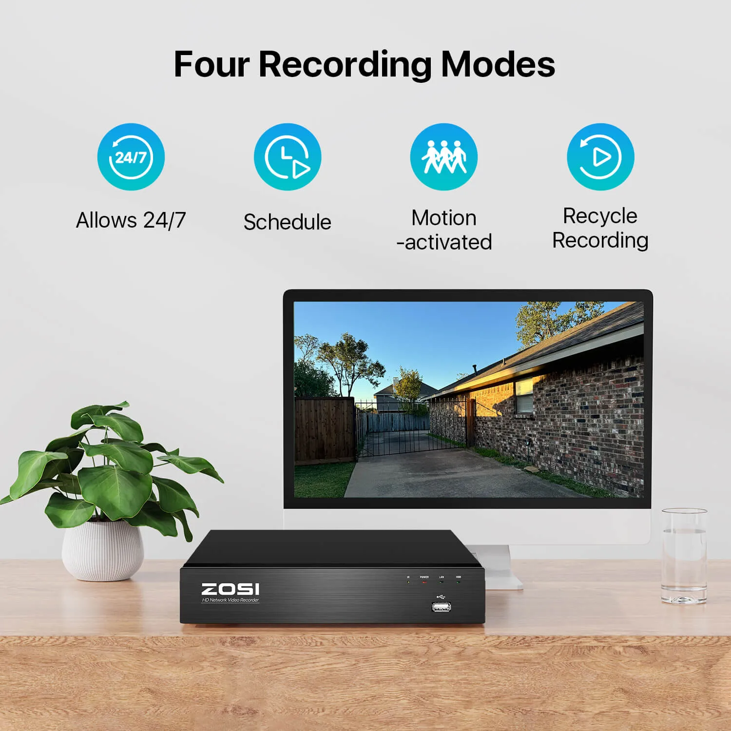 C225 4K 16CH Security System(32-Camera Capable)   NVR Support Dual Hard Drive   4TB HDD