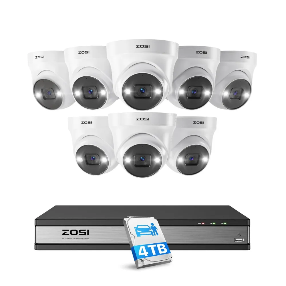 C225 4K 16CH Security System(32-Camera Capable)   NVR Support Dual Hard Drive   4TB HDD