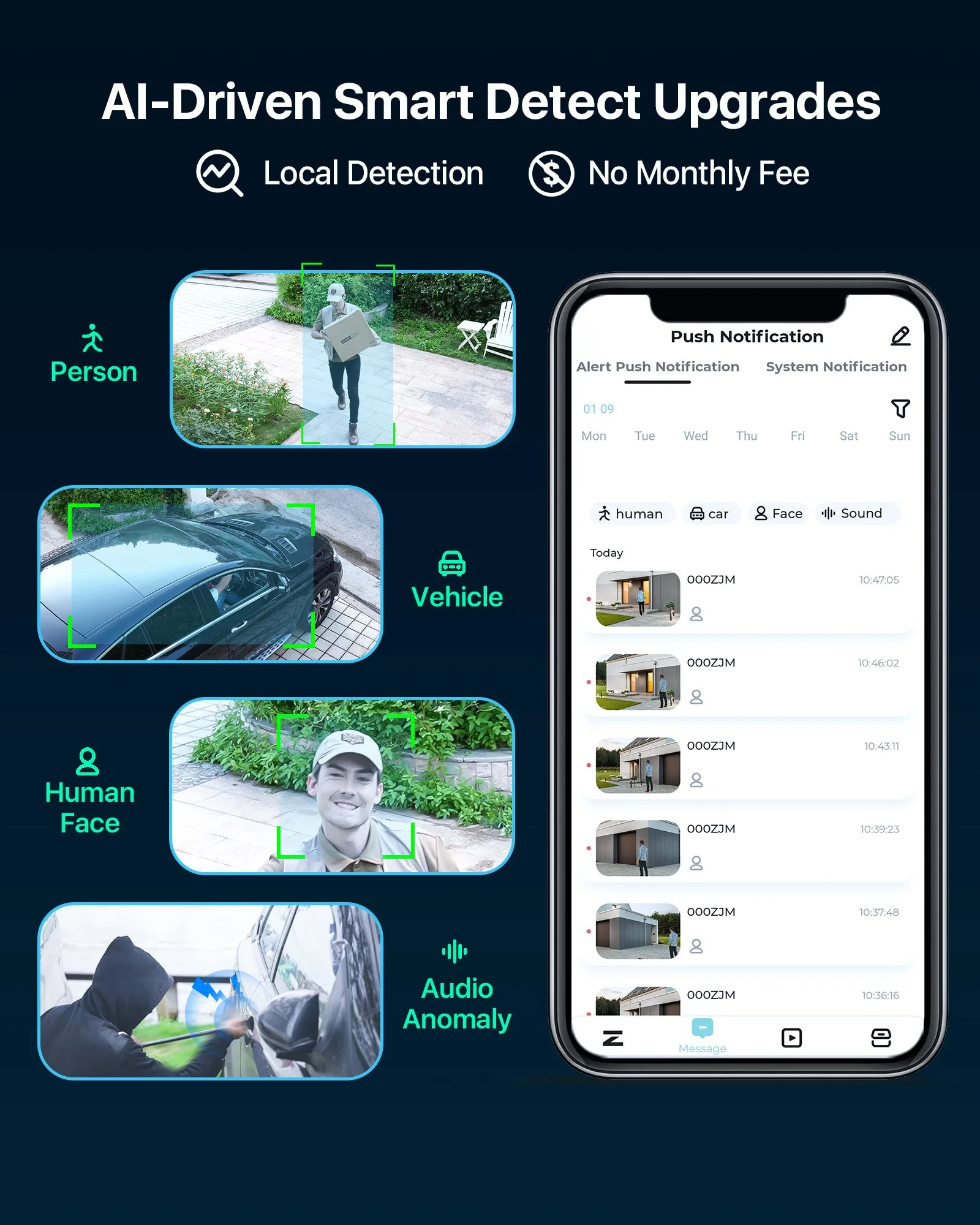 C296 4K PTZ WiFi Security Camera  Optional 256GB SD Card Storage