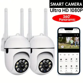 Cam With Color Night Vision Wireless 1080p HD Indoor/Outdoor Video Camera 2-Way Audio Wireless Security Camera Pan/Tilt/Zoom Wi-Fi Smart Home Security Camera