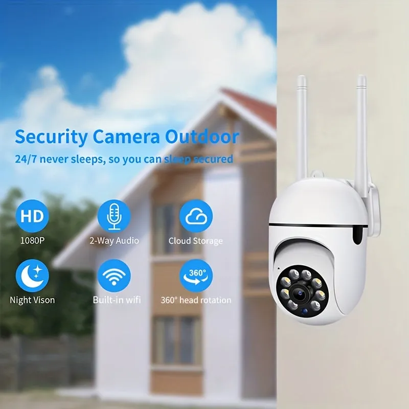 Cam With Color Night Vision Wireless 1080p HD Indoor/Outdoor Video Camera 2-Way Audio Wireless Security Camera Pan/Tilt/Zoom Wi-Fi Smart Home Security Camera
