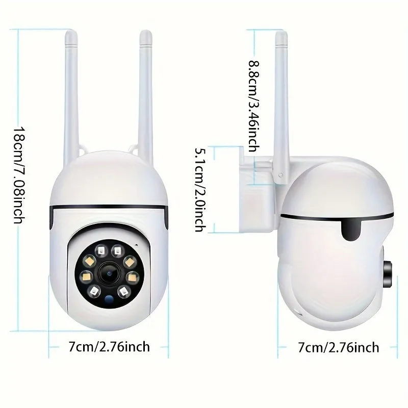 Cam With Color Night Vision Wireless 1080p HD Indoor/Outdoor Video Camera 2-Way Audio Wireless Security Camera Pan/Tilt/Zoom Wi-Fi Smart Home Security Camera
